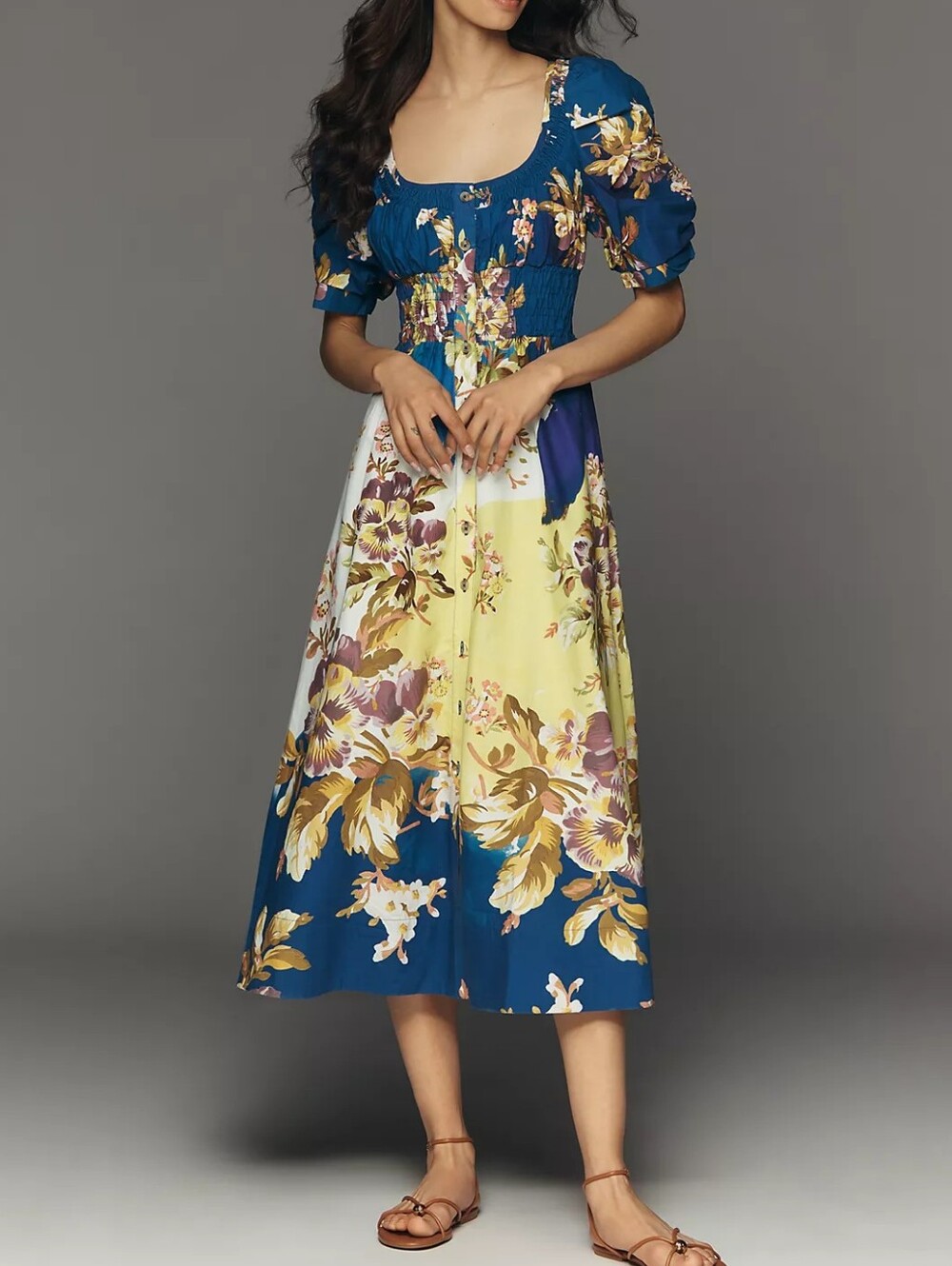 Anthropologie Maeve Floral Cotton Maxi Dress - Size S | Summer Vacation Event